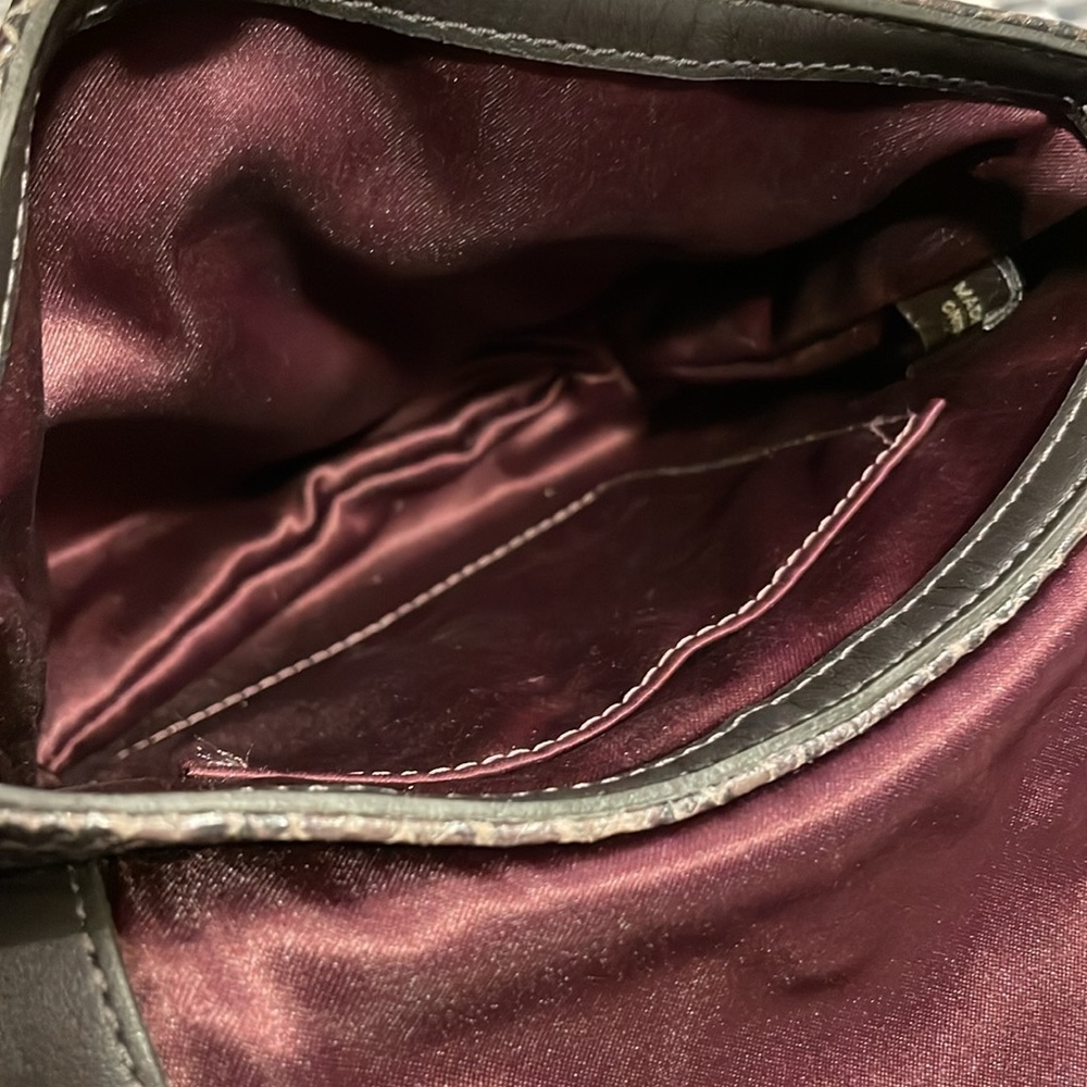 Coach Kristen python gunmetal petite crossbody / clutch bag - Picture 12 of 16